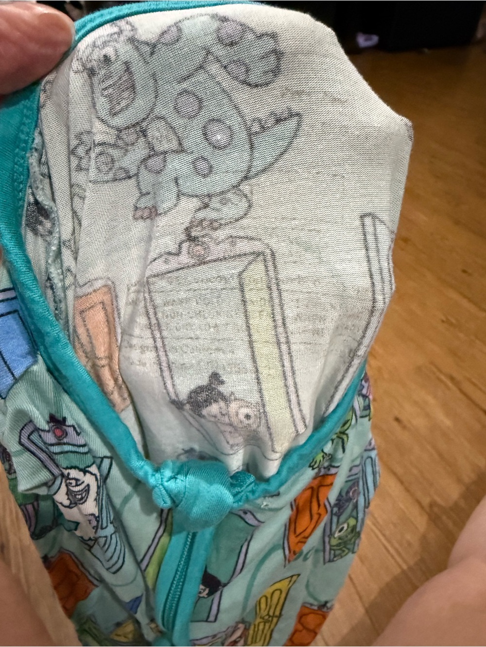 Little Sleepies Teal Disney Monsters Inc Door-Print Zippy Size 3T - Picture 2 of 4